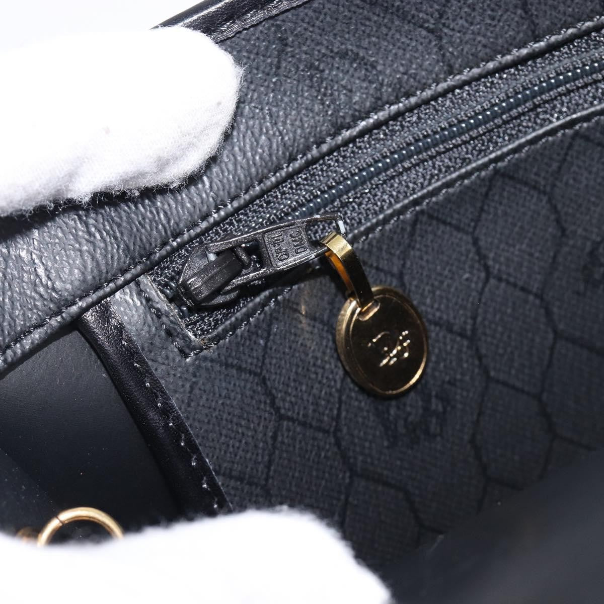 Christian Dior Vintage Honeycomb Zip Coated Canvas Black Canvas Clutche & Pouche Bag (Pre-Owned)