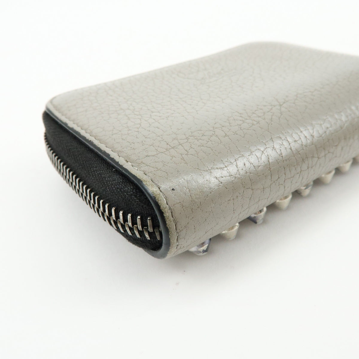 Christian Louboutin Panettone Coin Purse Spiked Leather Beige Leather Wallets Accessory (Pre-Owned)