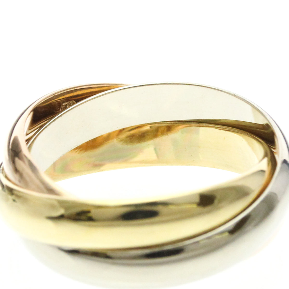 Cartier Trinity 18K Tricolor Gold Gold Gold Ring Jewelry (Pre-Owned)