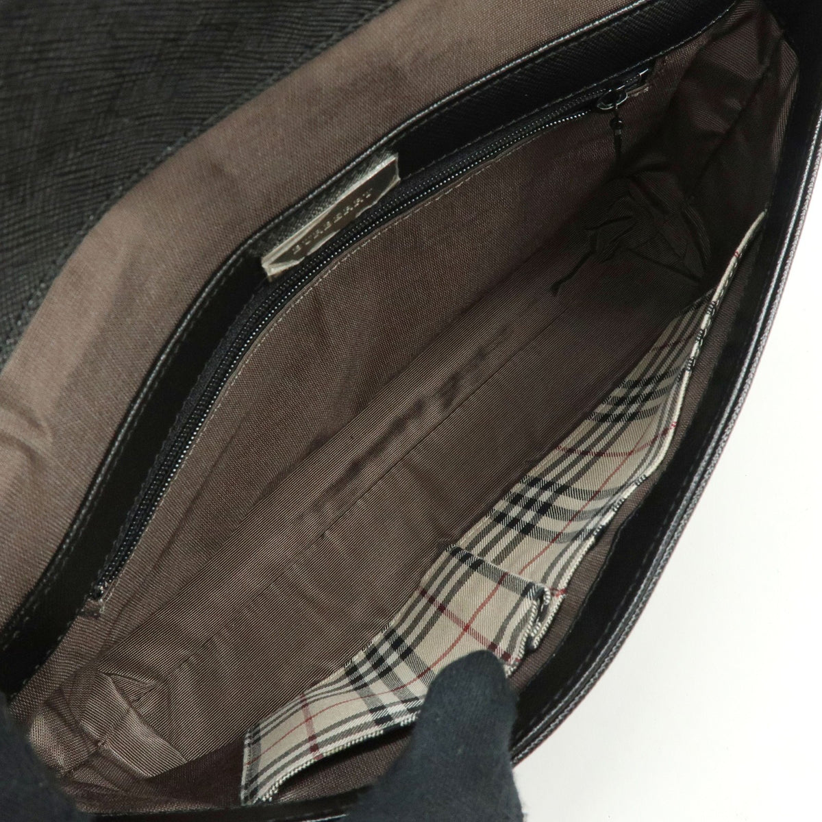 Burberry Shoulder Bag Leather Black Leather Shoulder Bag Bag (Pre-Owned)