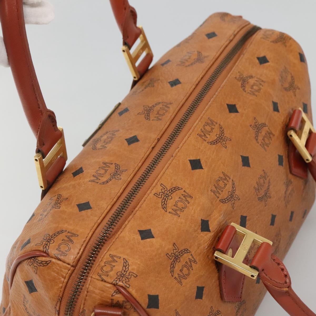 MCM Visetos Canvas And Leather Brown Pvc Handbag (Pre-Owned)