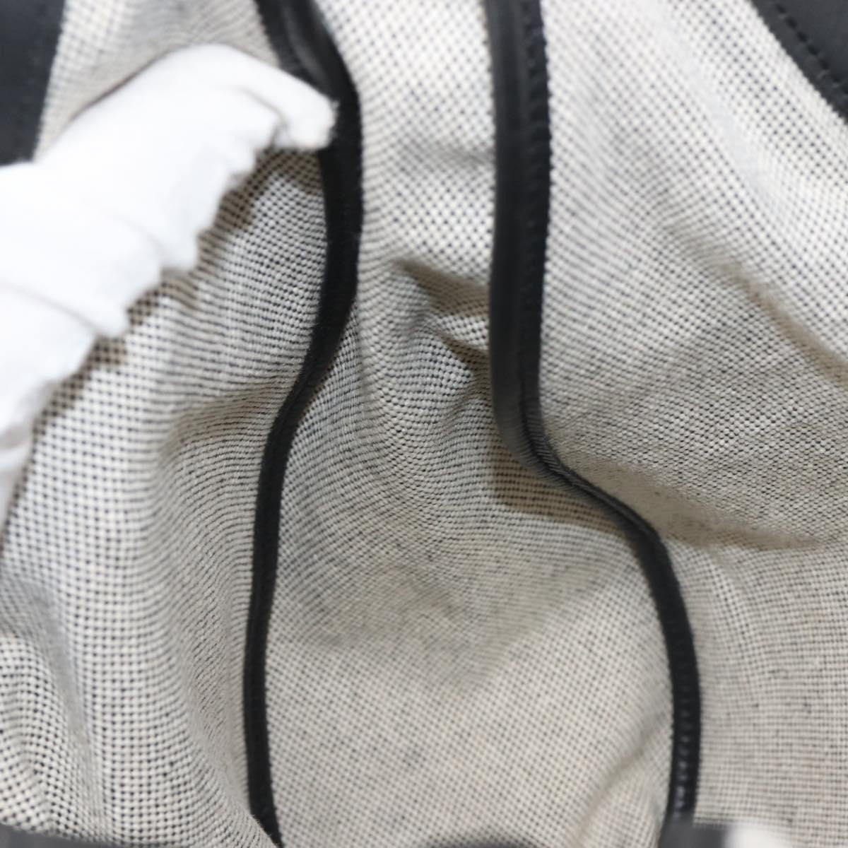 Hermes Sac Luco Canvas With Leather Gray Canvas Handbag (Pre-Owned)