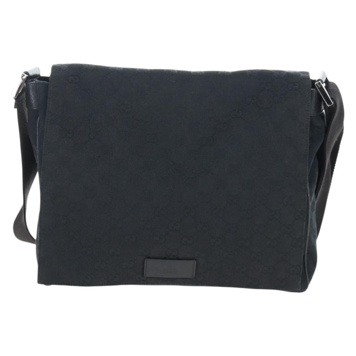 Gucci Shoulder Canvas Black Canvas Shoulder Bag Bag (Pre-Owned)