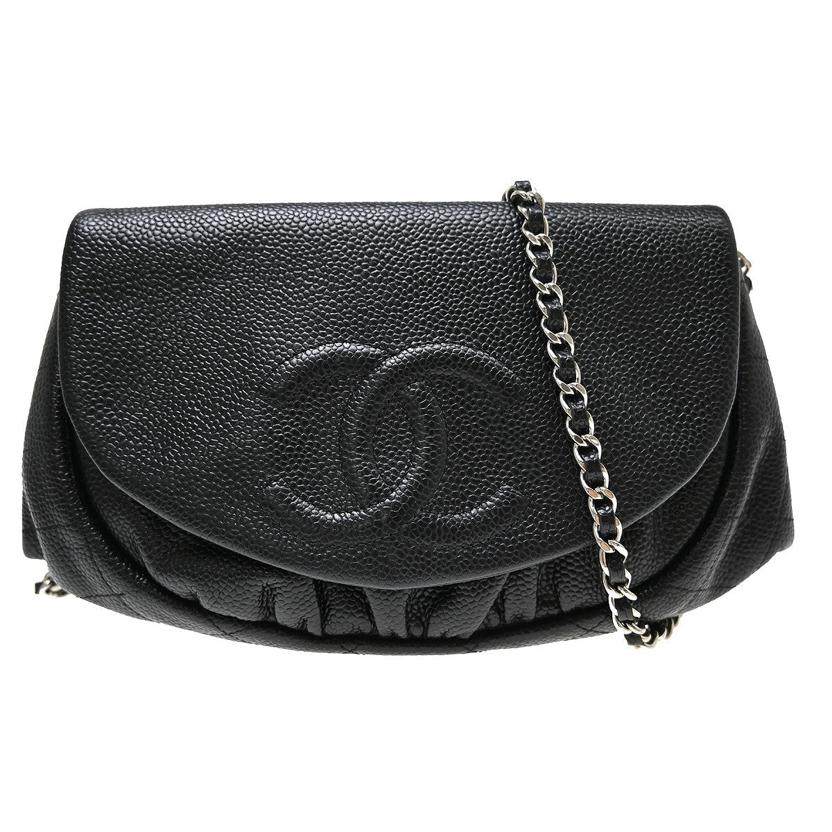 Chanel Half Moon Wallet On Chain Caviar Black Calfskin Clutche & Pouche Bag (Pre-Owned)