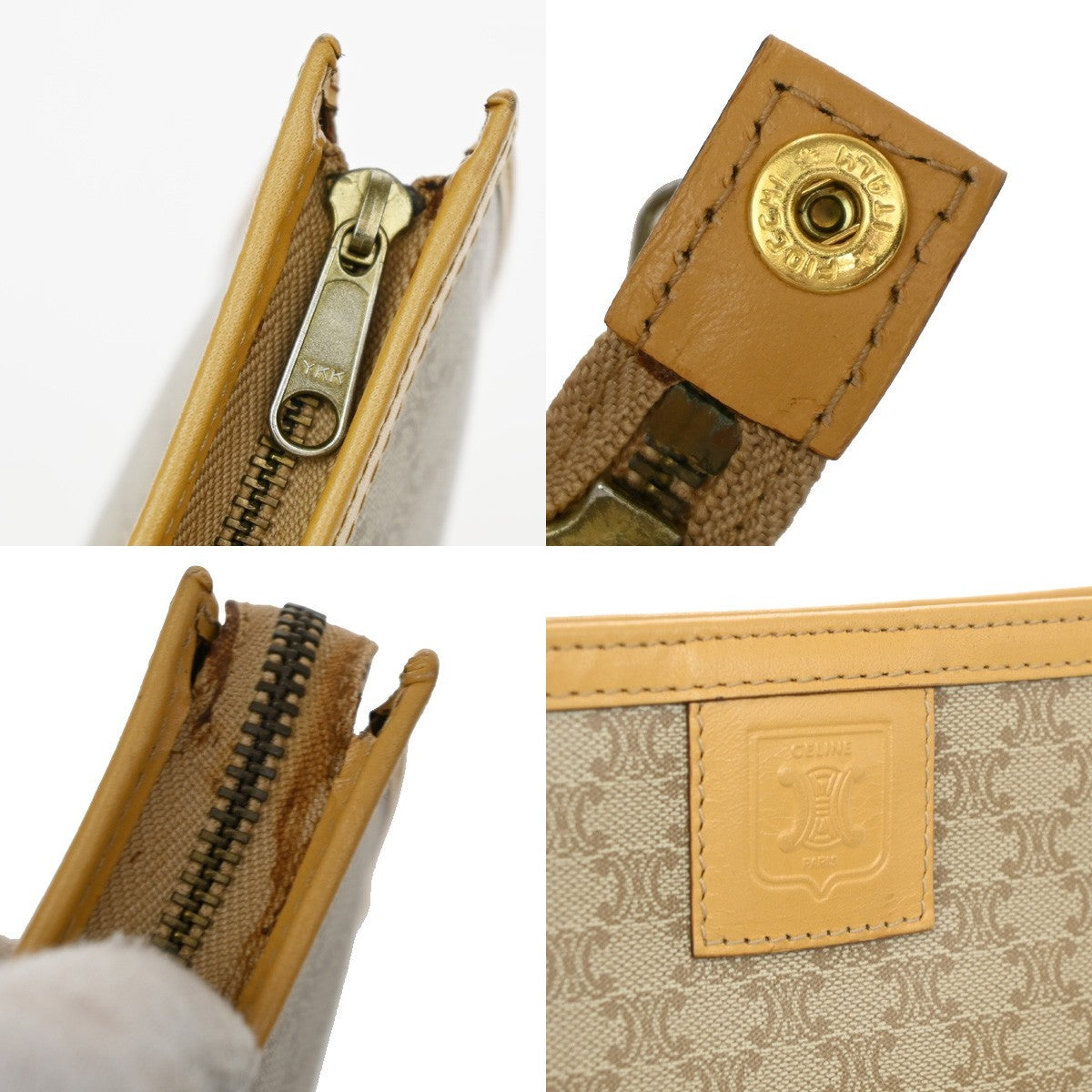 Celine Macadam Pochette Canvas And Leather Beige Canvas Clutche & Pouche Bag (Pre-Owned)