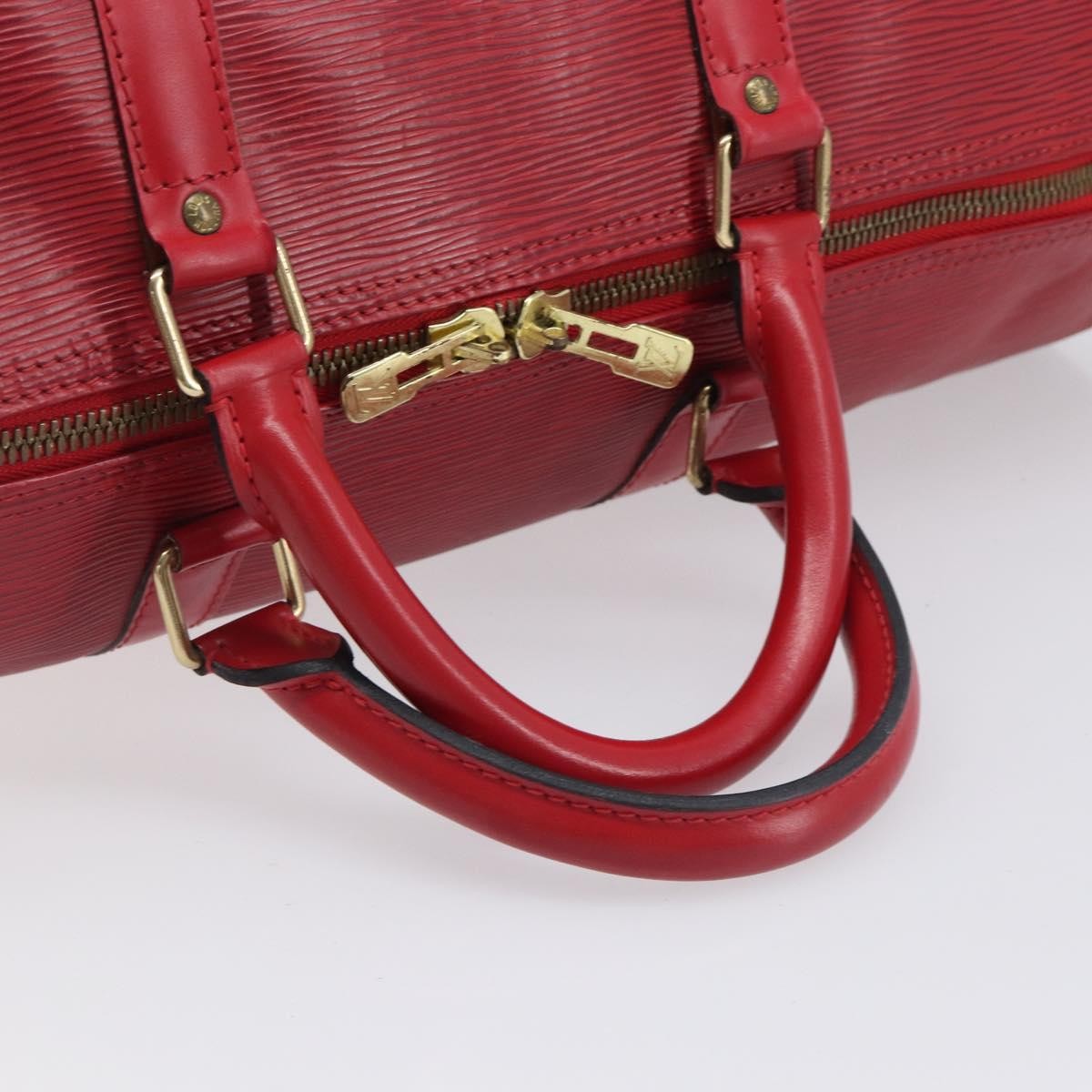Louis Vuitton Keepall Epi Leather Red Leather Travel Bag Bag (Pre-Owned)