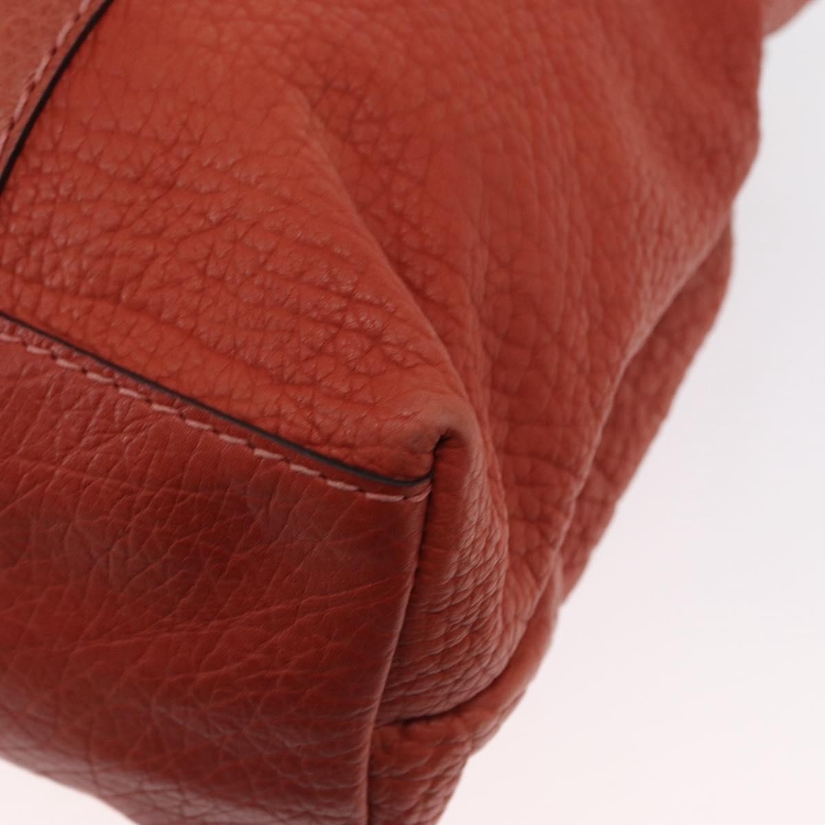 Gucci Vintage Bamboo Handle Leather Red Leather Handbag (Pre-Owned)