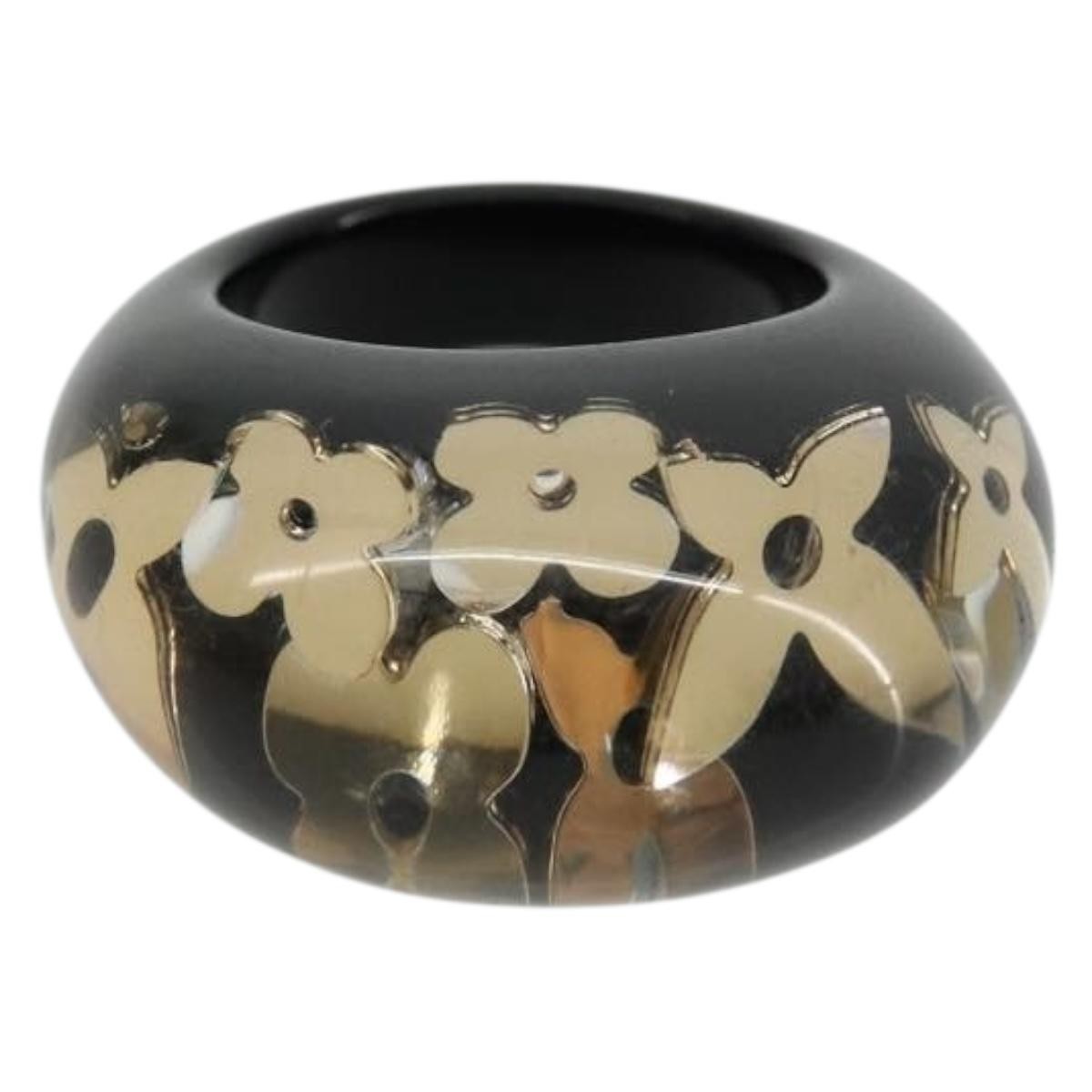 Louis Vuitton Inclusion Resin Black Plastic Ring Jewelry (Pre-Owned)