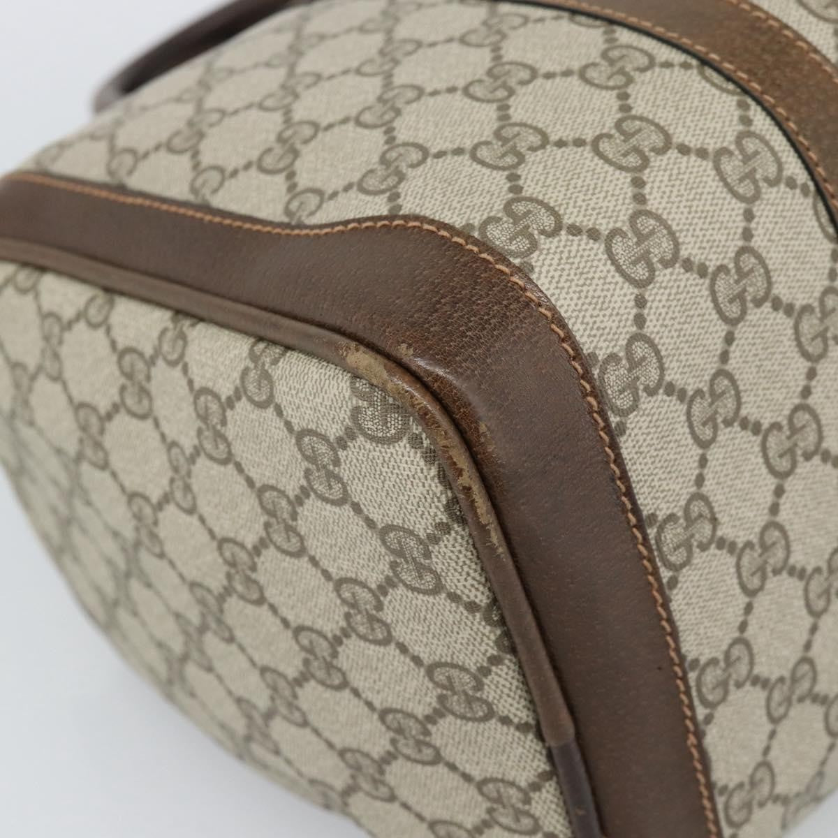 Gucci Vintage Web Boston Gg Coated Canvas Beige Canvas Handbag (Pre-Owned)