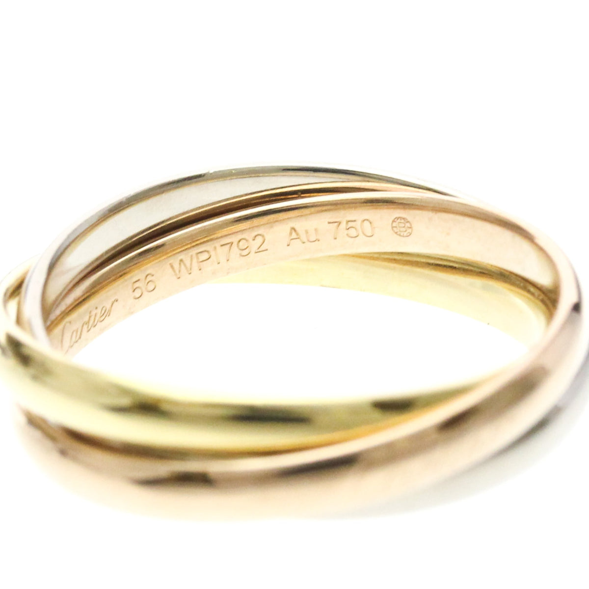 Cartier Trinity 18K Tricolor Gold Gold Gold Ring Jewelry (Pre-Owned)