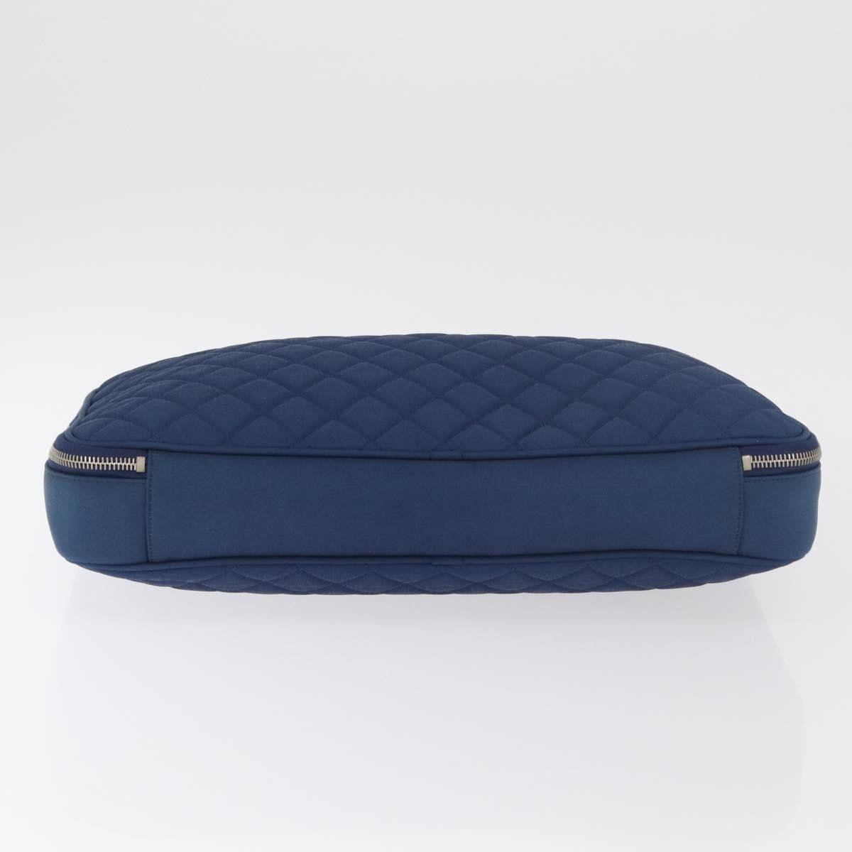 Chanel Laptop Sleeve Quilted Nylon Blue Nylon Clutche & Pouche Bag (Pre-Owned)