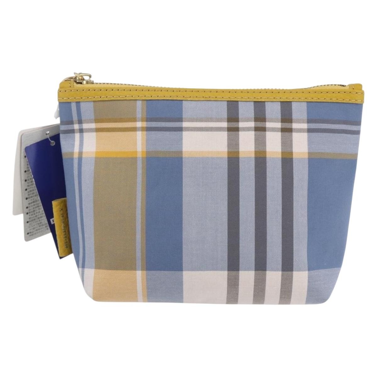 Burberry Nova Check Pochette Canvas Blue Canvas Clutche & Pouche Bag (Pre-Owned)