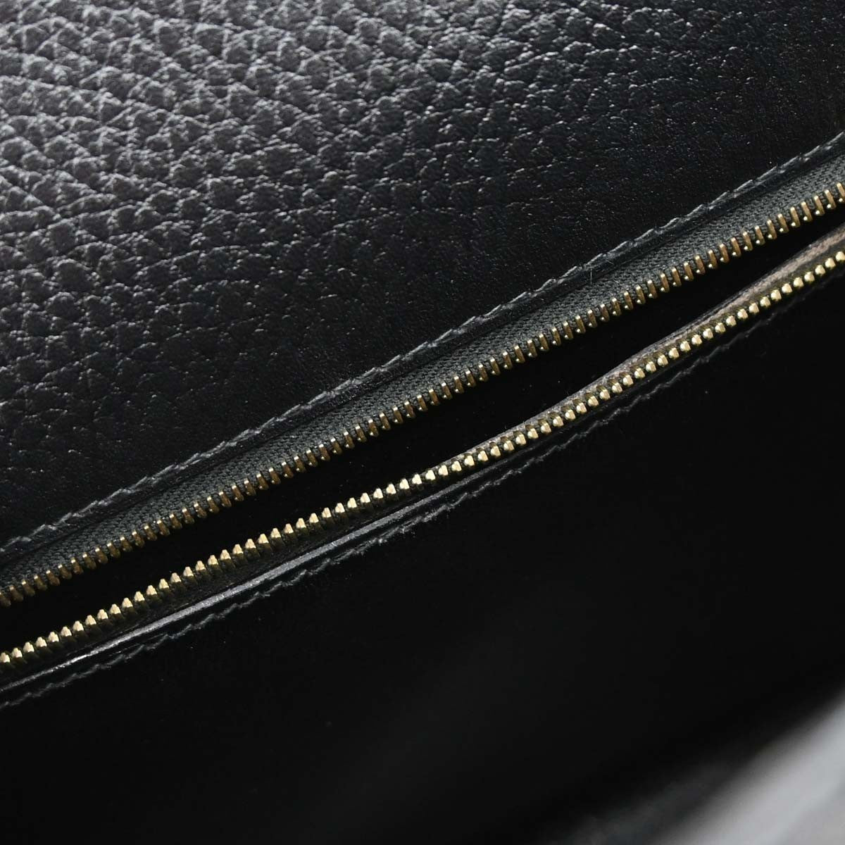 Hermes Kelly Black Ardennes With Gold Hardware Black Leather Handbag (Pre-Owned)