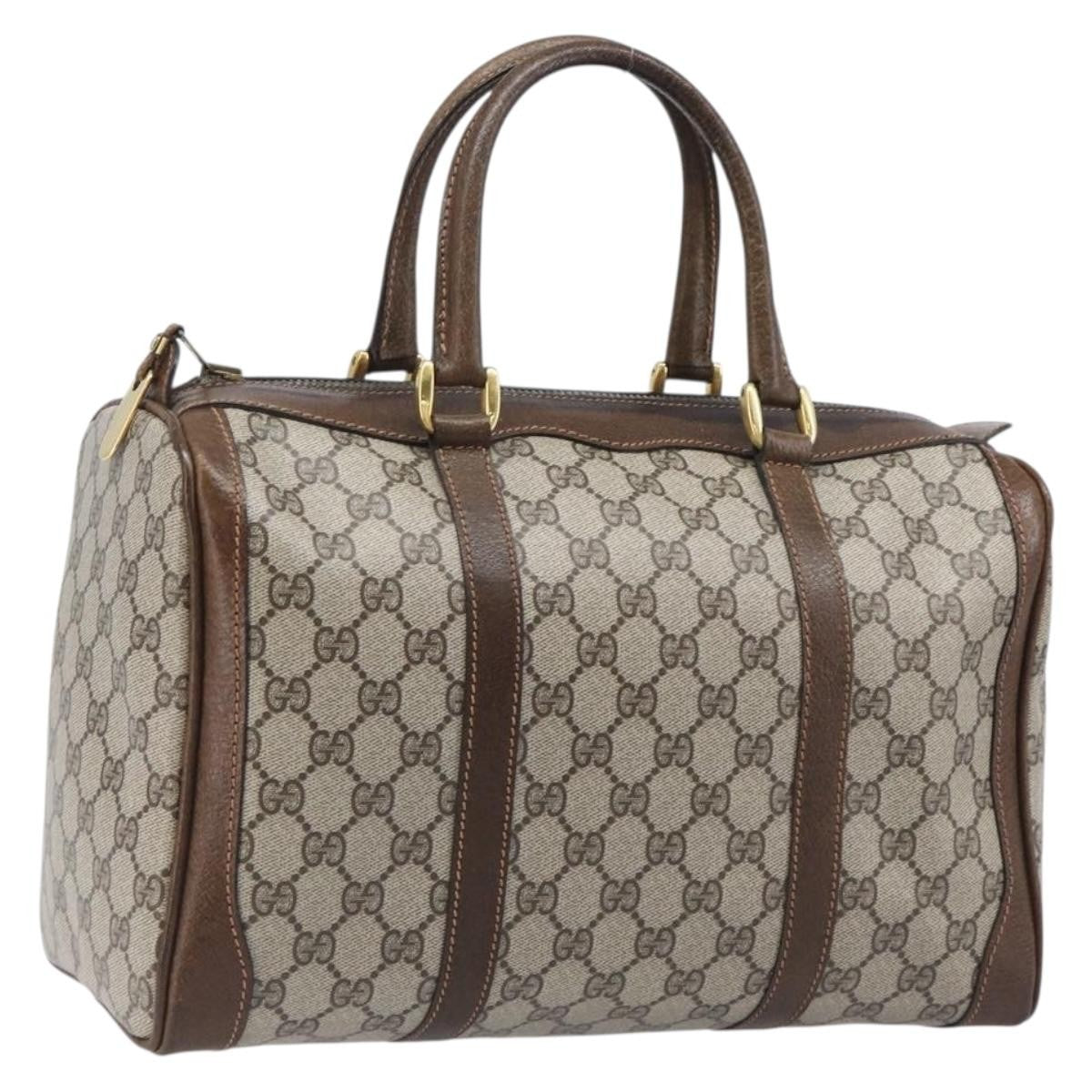 Gucci Gg Supreme Gg Canvas Beige Pvc Handbag (Pre-Owned)