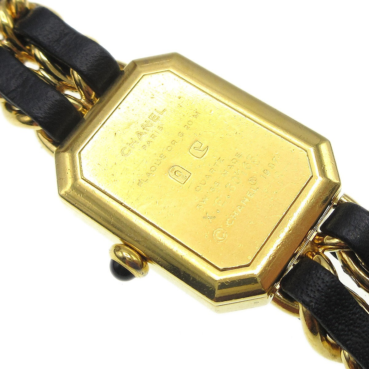 Chanel Premiere Rock Quartz Plated Metal And Leather Watch (Pre-Owned)
