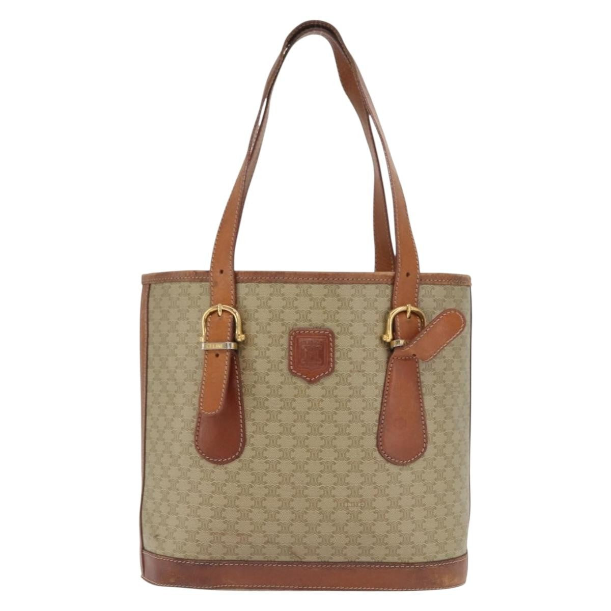Celine Vintage Macadam Canvas Beige Canvas Backpack Bag (Pre-Owned)