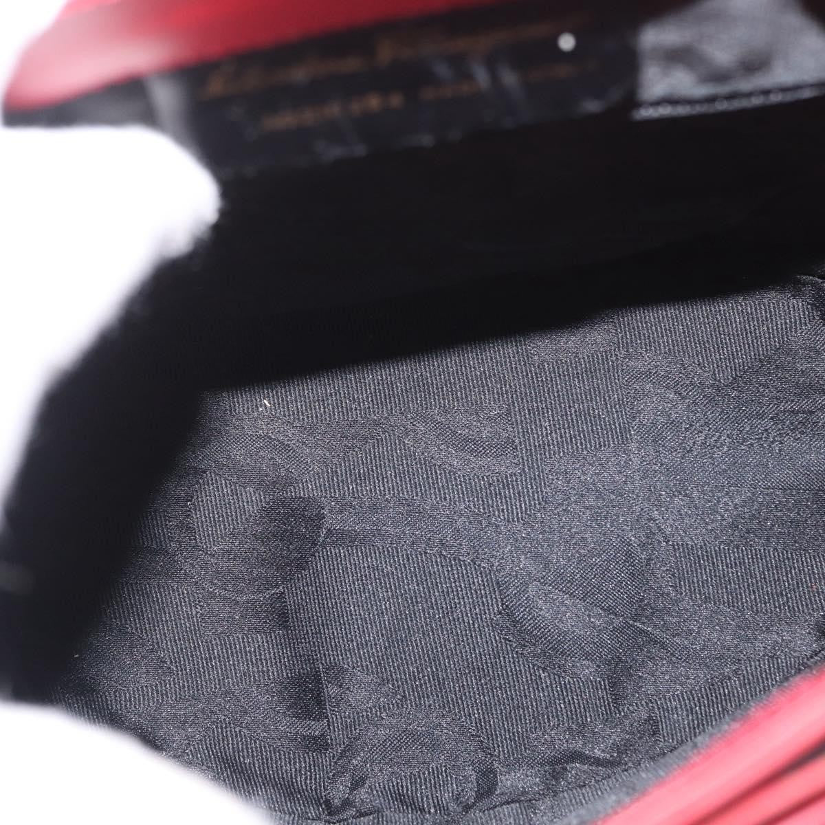 Salvatore Ferragamo Vara Flap Drawstring Leather And Suede Red Suede Backpack Bag (Pre-Owned)
