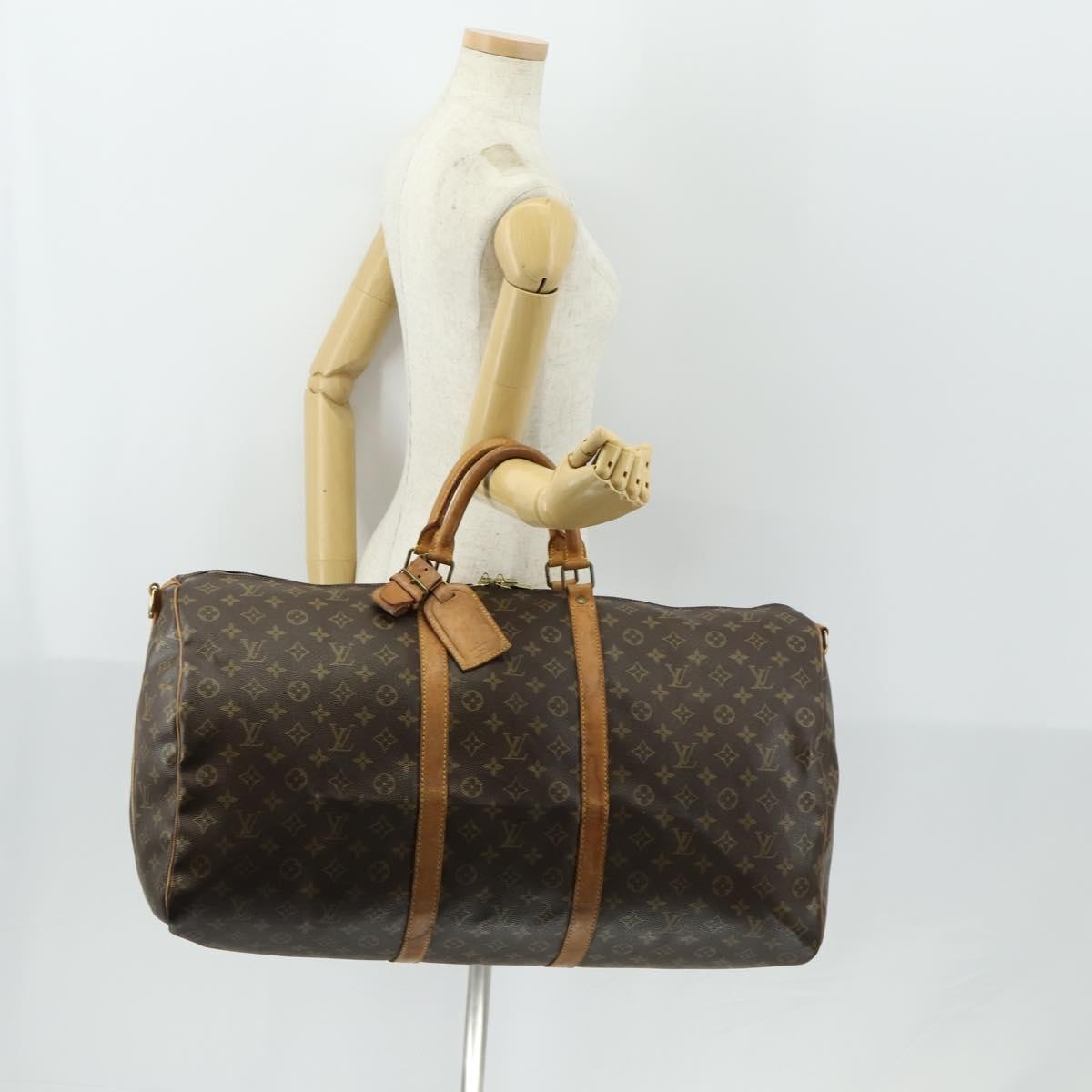 Louis Vuitton Keepall Bandouliere Monogram Canvas Brown Canvas Travel Bag Bag (Pre-Owned)