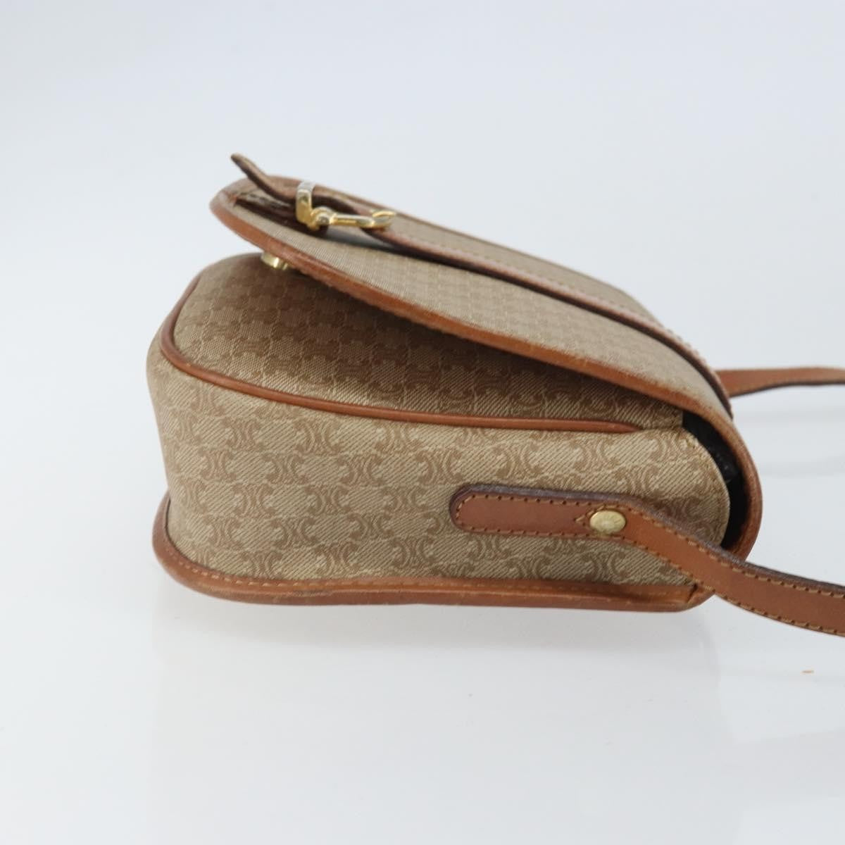 Celine Vintage Macadam Canvas And Leather Beige Canvas Shoulder Bag Bag (Pre-Owned)