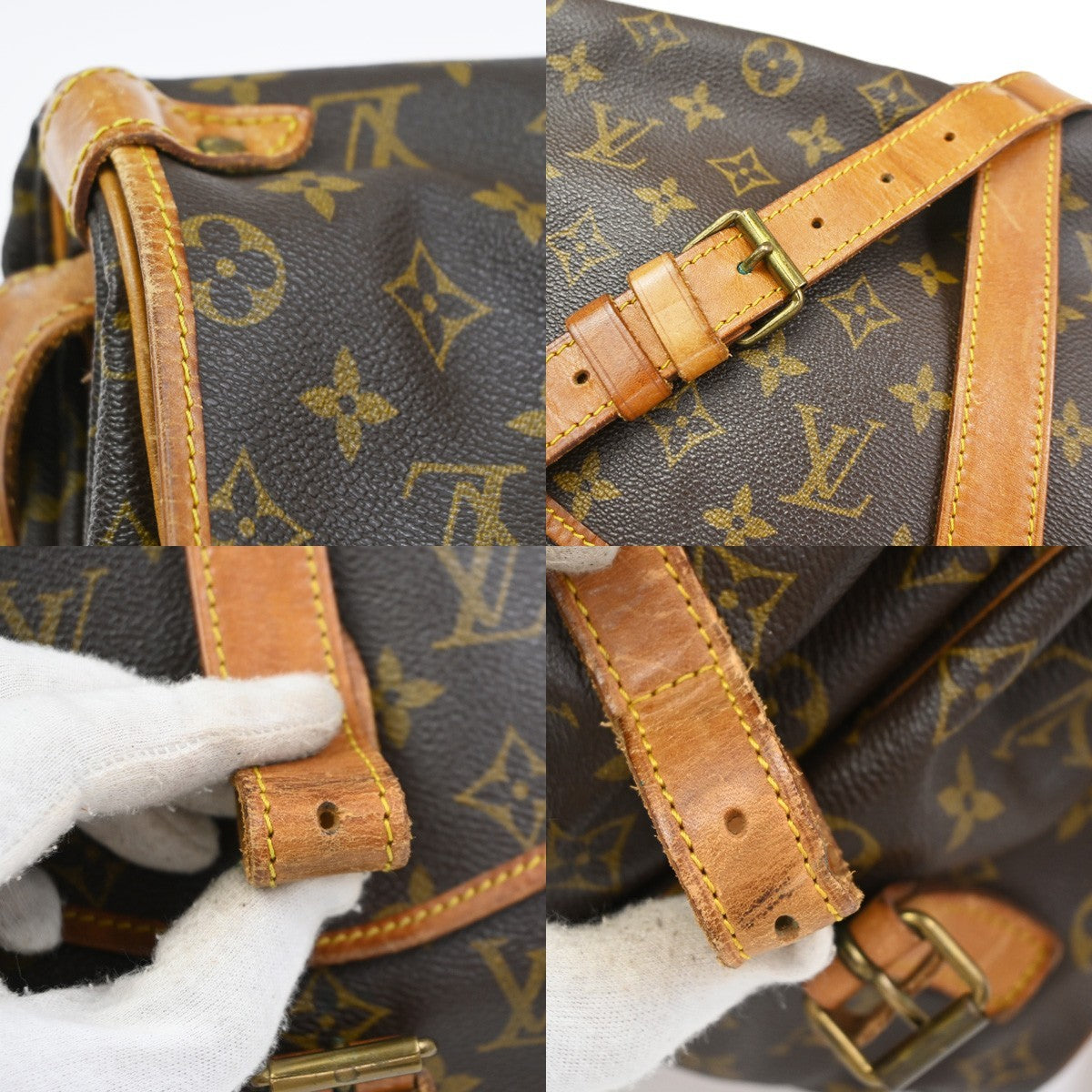 Louis Vuitton Saumur Monogram Brown Canvas Shoulder Bag Bag (Pre-Owned)