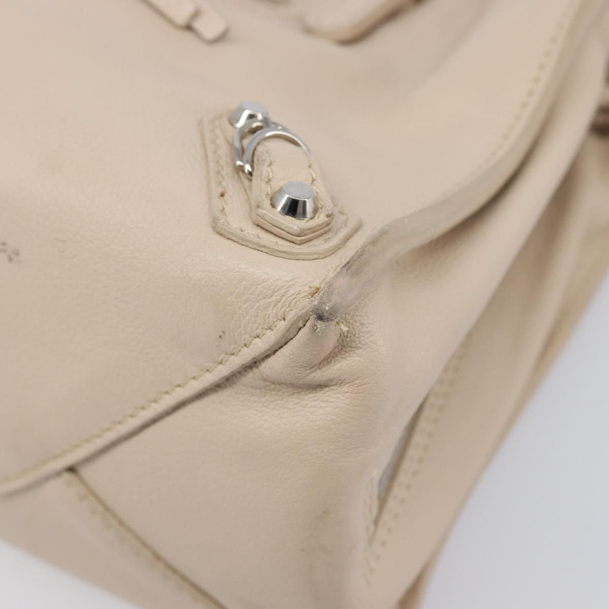 Balenciaga Papier A4 Zip Around Classic Studs Leather Gray Leather Handbag (Pre-Owned)