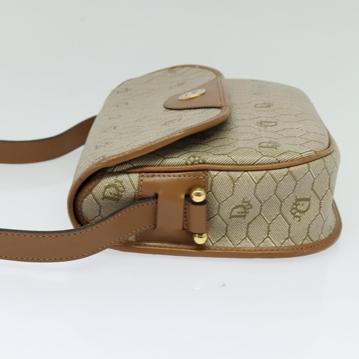 Christian Dior Vintage Honeycomb Canvas Beige Canvas Shoulder Bag Bag (Pre-Owned)