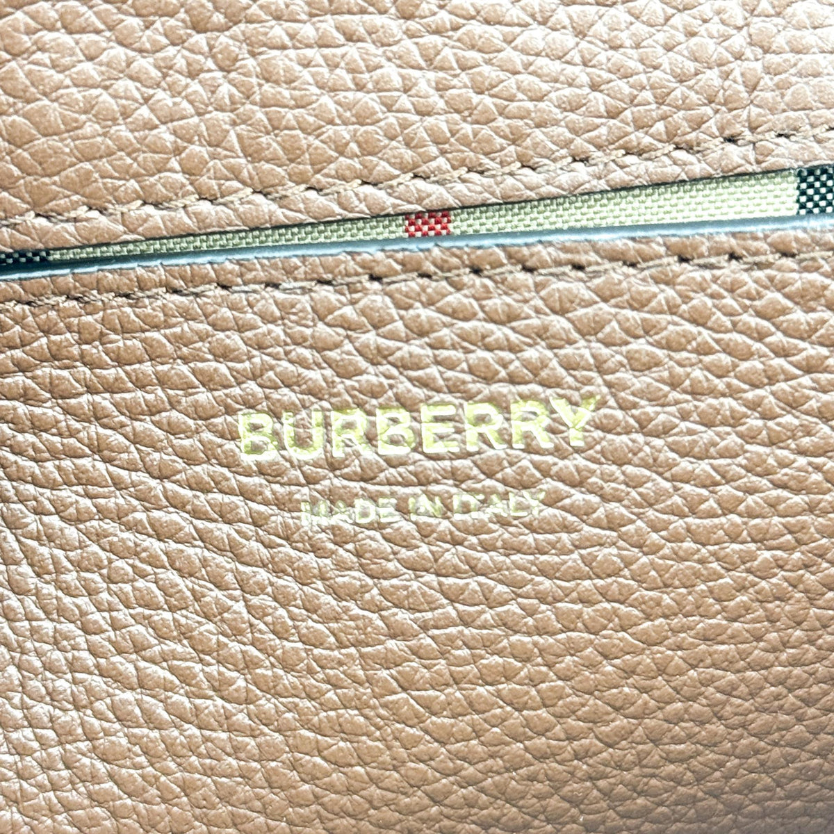 Burberry Note Leather With Vintage Check Canvas Brown Leather Crossbody Bag Bag (Pre-Owned)
