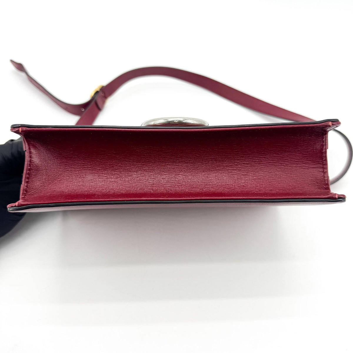 Gucci Gg Ring Leather Red Leather Shoulder Bag Bag (Pre-Owned)