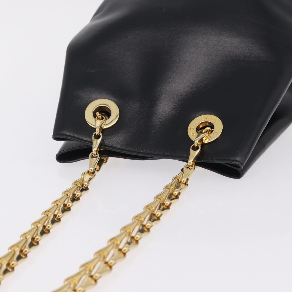 Celine Shoulder Leather Black Leather Shoulder Bag Bag (Pre-Owned)