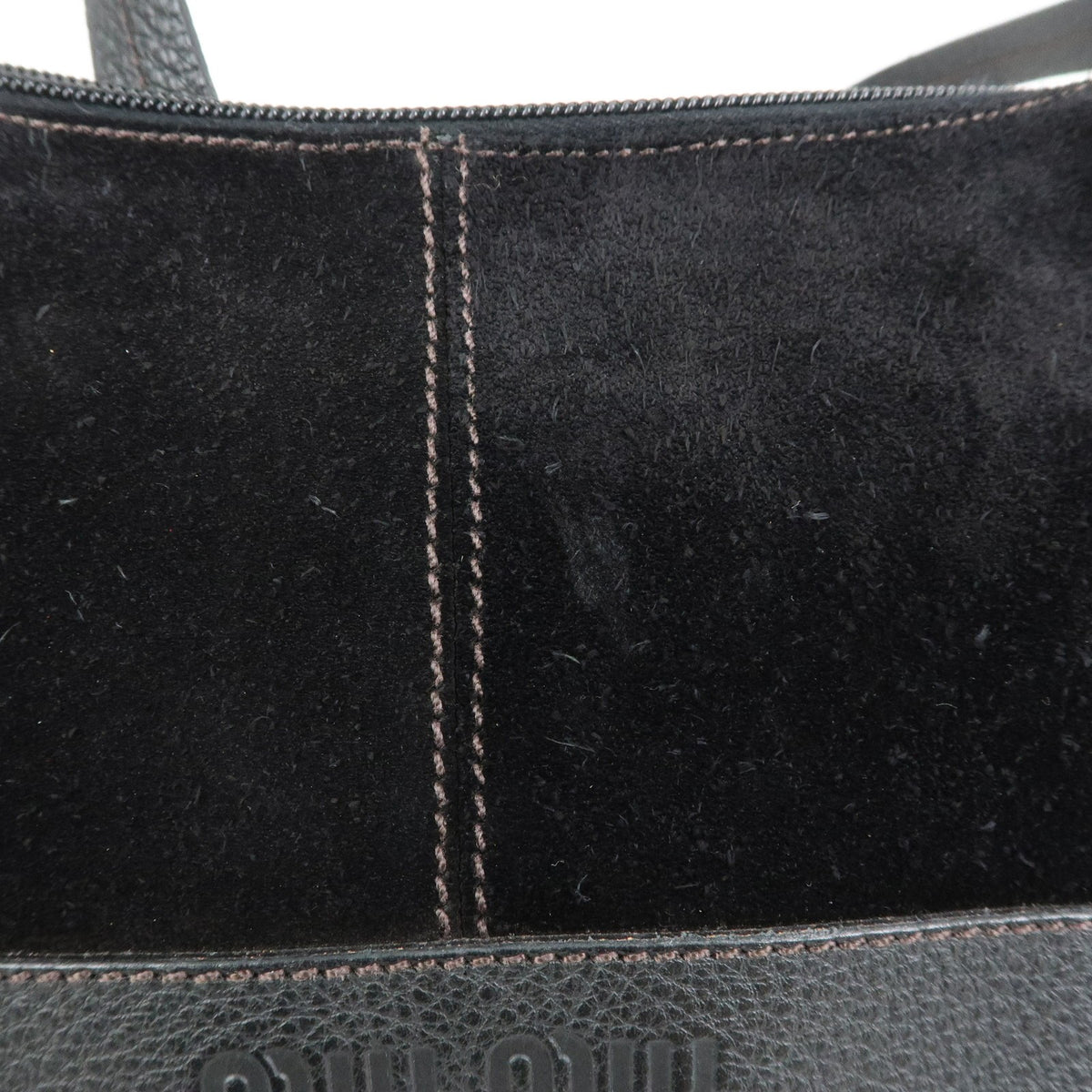 Miu Miu Shoulder Suede Black Suede Shoulder Bag Bag (Pre-Owned)