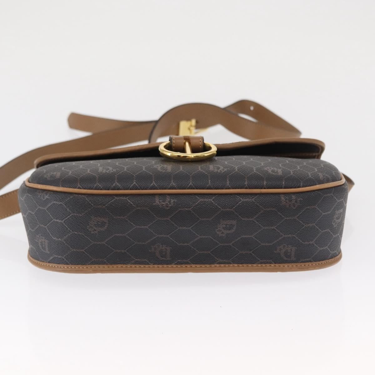Christian Dior Vintage Honeycomb Flap Canvas And Leather Black Canvas Shoulder Bag Bag (Pre-Owned)