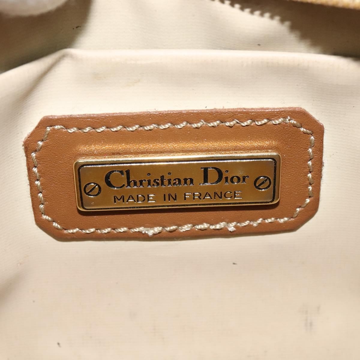 Christian Dior Vintage Honeycomb Zip Canvas And Leather Black Canvas Clutche & Pouche Bag (Pre-Owned)