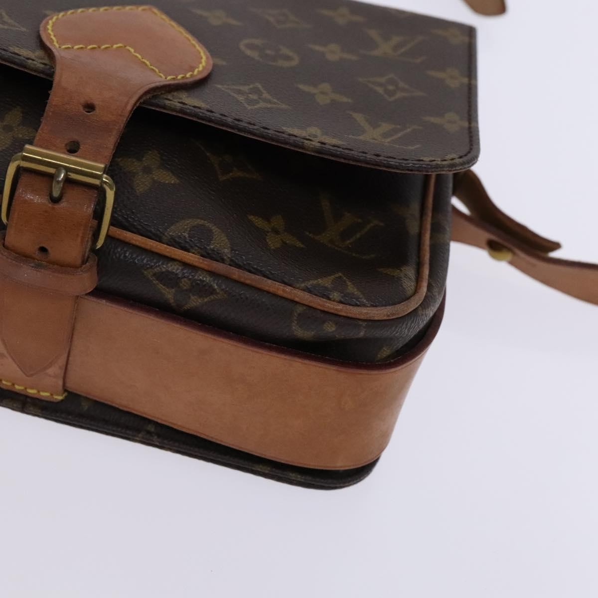 Louis Vuitton Cartouchiere Monogram Canvas Brown Canvas Shoulder Bag Bag (Pre-Owned)