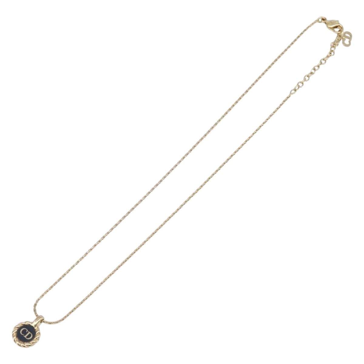 Christian Dior Cd Pendant Metal Gold Metal Necklace Jewelry (Pre-Owned)