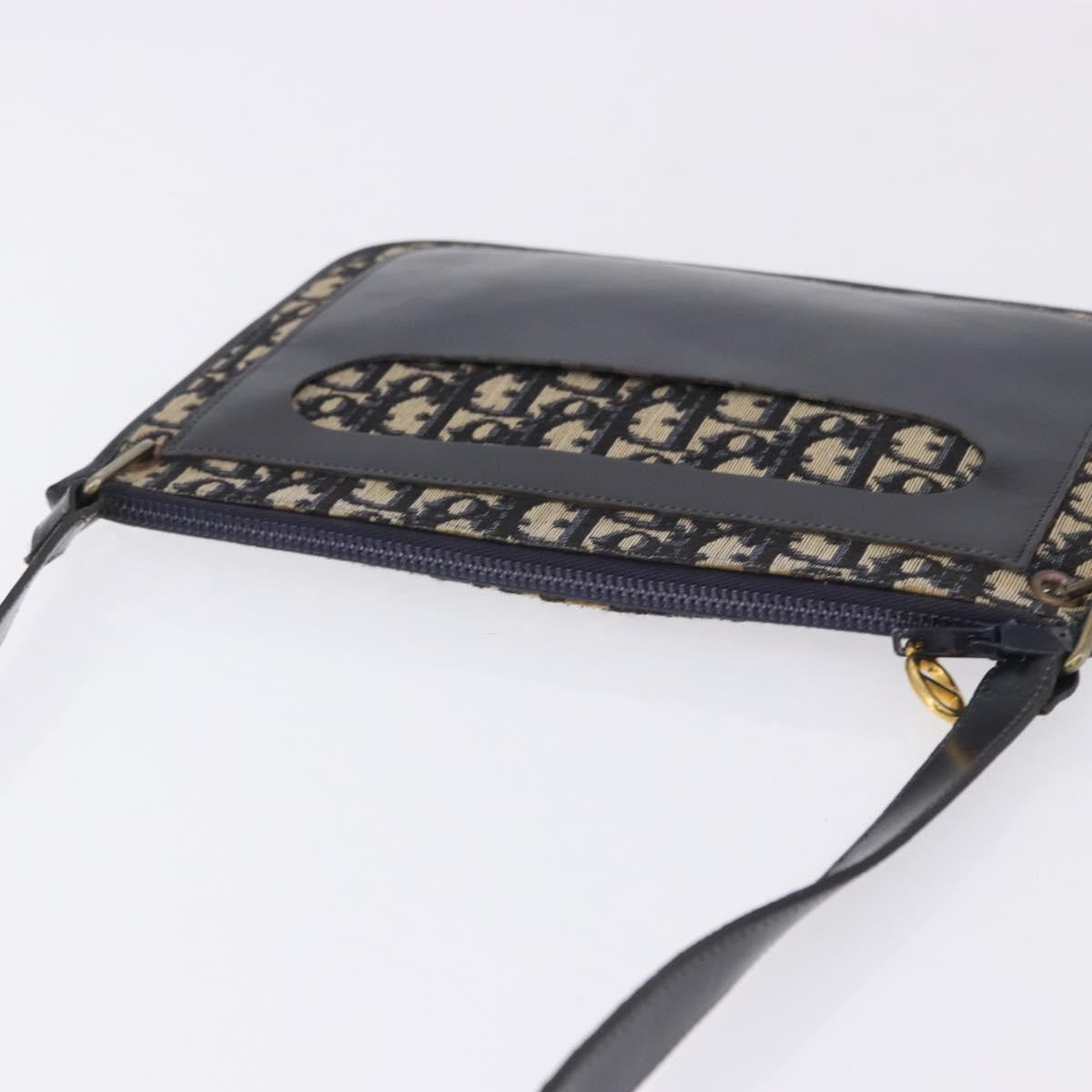 Christian Dior Trotter Shoulder Canvas Navy Canvas Handbag (Pre-Owned)