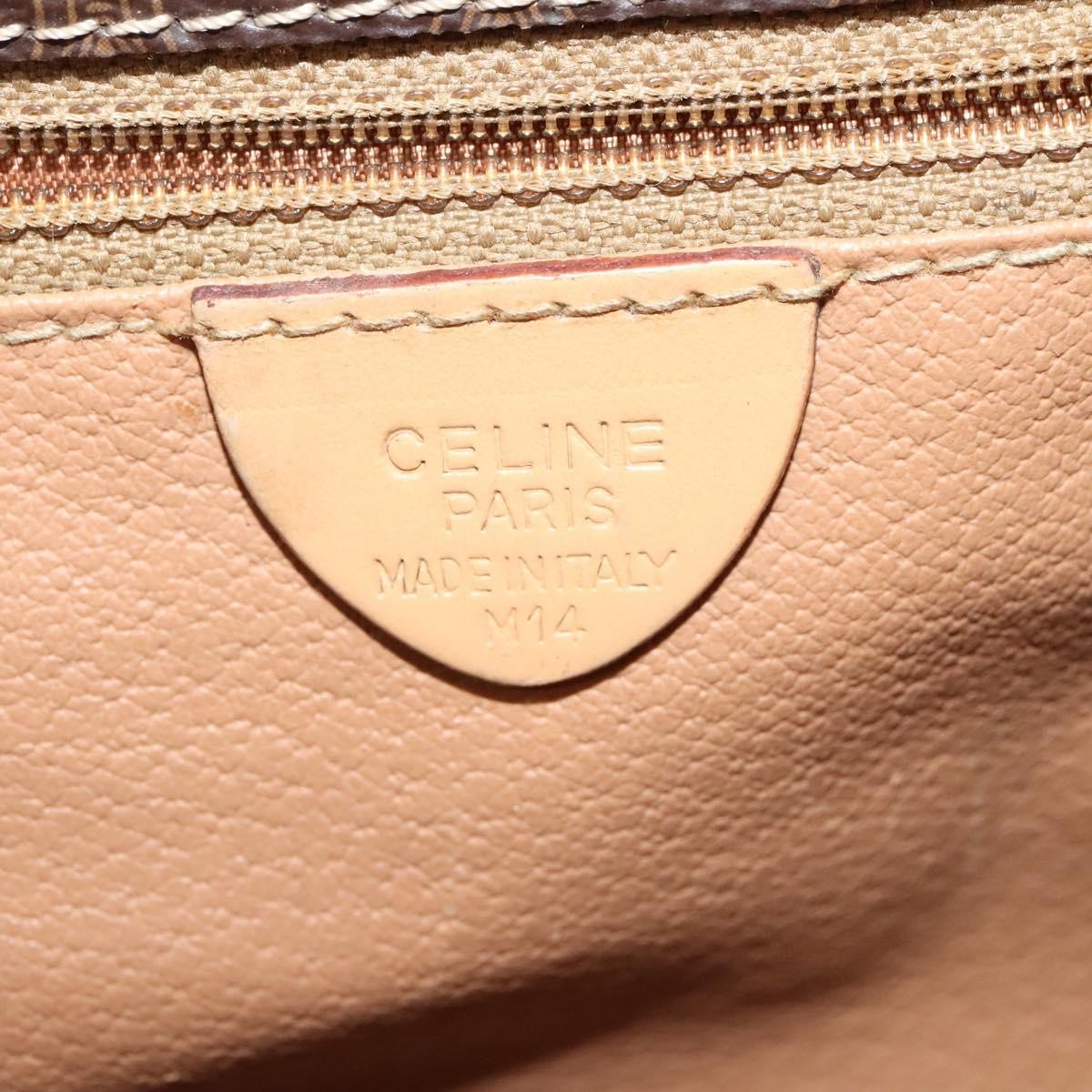 Celine Macadam Shoulder Pvc Leather Brown Canvas Bag (Pre-Owned)