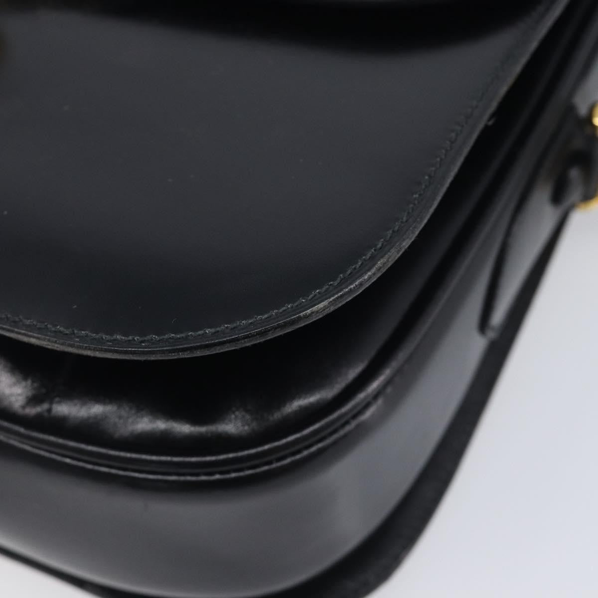 Celine Horse Carriage Leather Black Leather Shoulder Bag Bag (Pre-Owned)