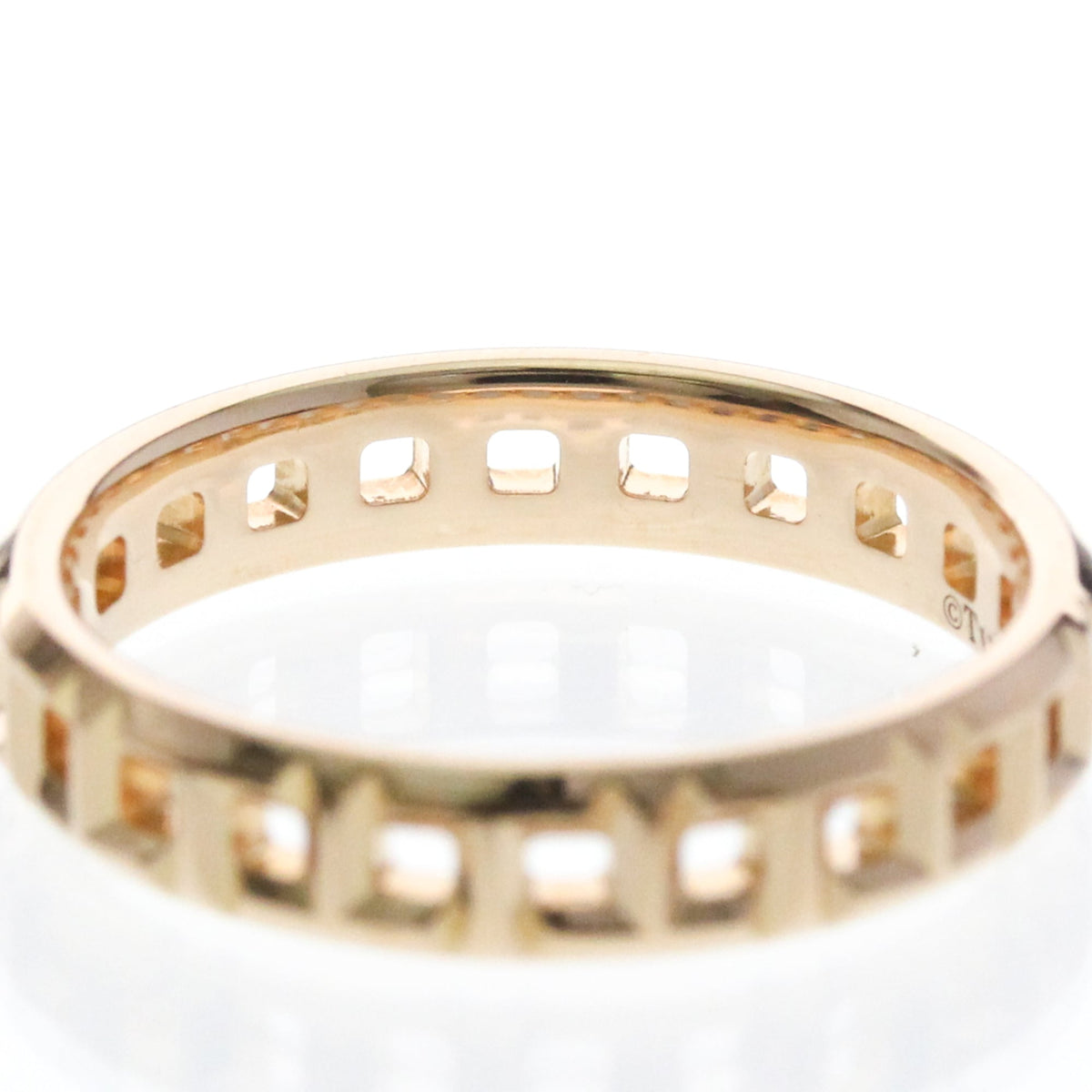 Tiffany & Co. T True 18K Rose Gold Gold Pink_Gold Ring Jewelry (Pre-Owned)