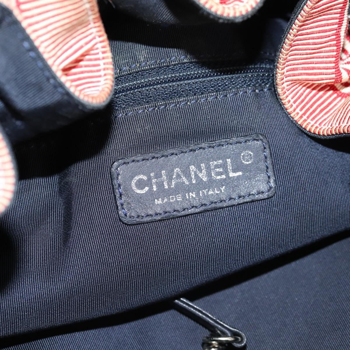 Chanel Stretch Spirit Cabas Quilted Denim Blue Denim_Jeans Bag (Pre-Owned)