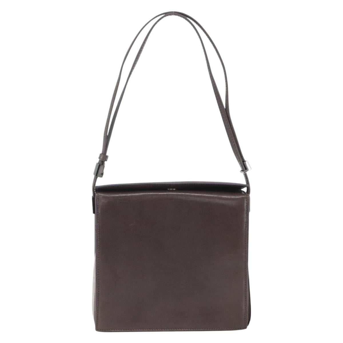 Gucci Vintage Leather Brown Leather Shoulder Bag Bag (Pre-Owned)