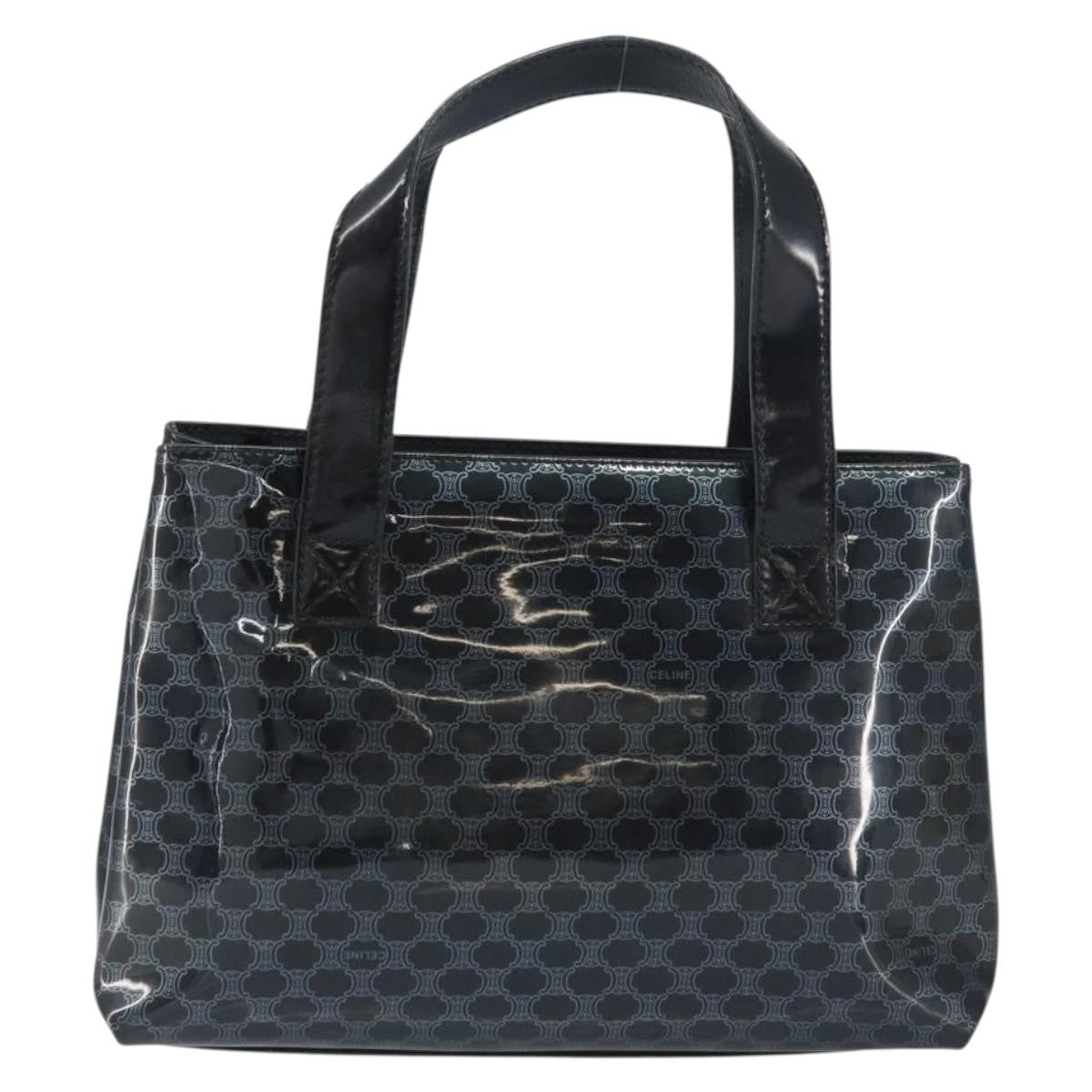 Celine Vintage Macadam Shopper Tote Venyl Black Plastic Tote Bag Bag (Pre-Owned)
