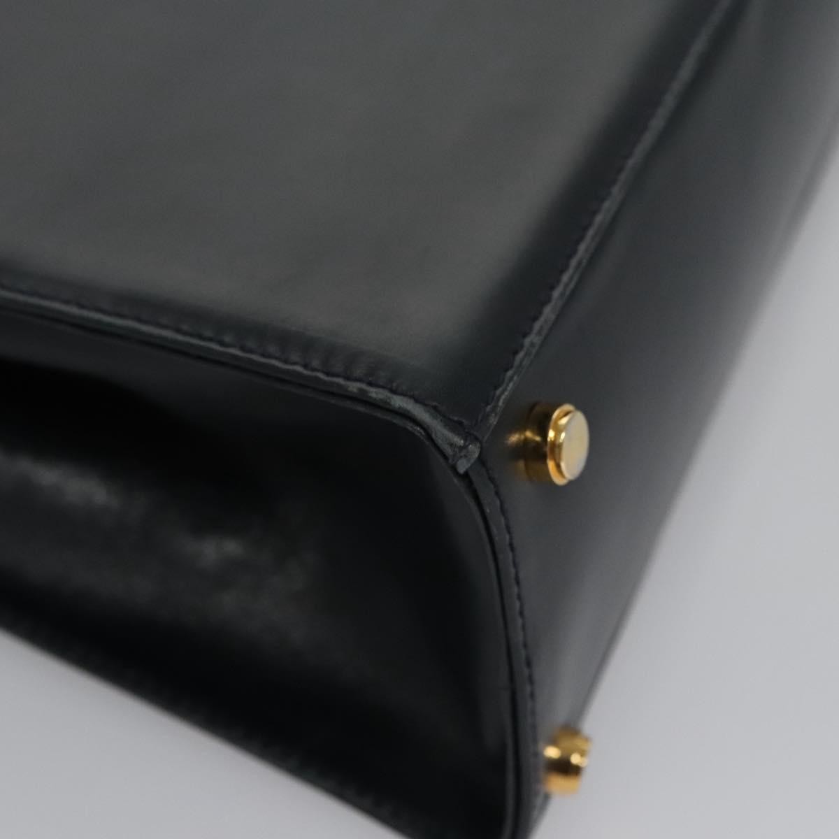 Salvatore Ferragamo Gancini Flap Woven Leather Black Leather Shoulder Bag Bag (Pre-Owned)
