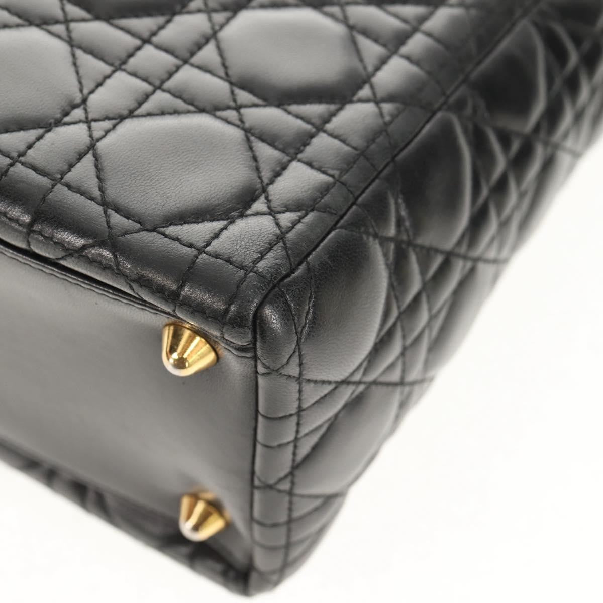 Christian Dior Lady Dior Leather Black Leather Handbag (Pre-Owned)