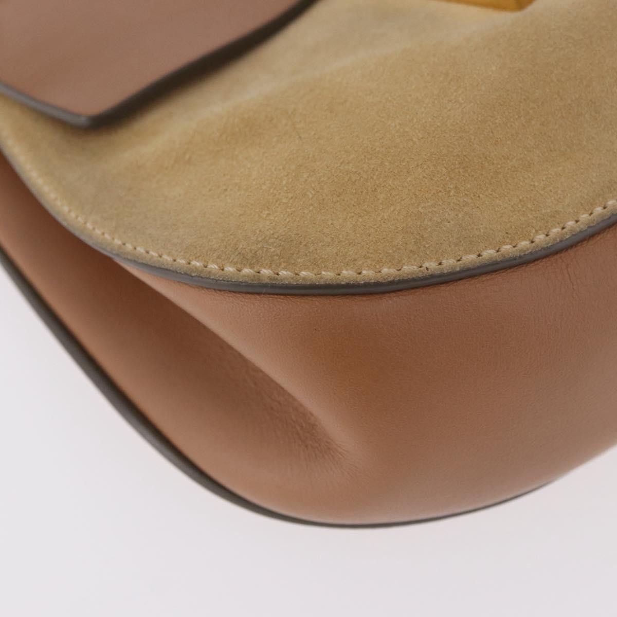 Chloe Drew Shoulder Leather Beige Suede Handbag (Pre-Owned)
