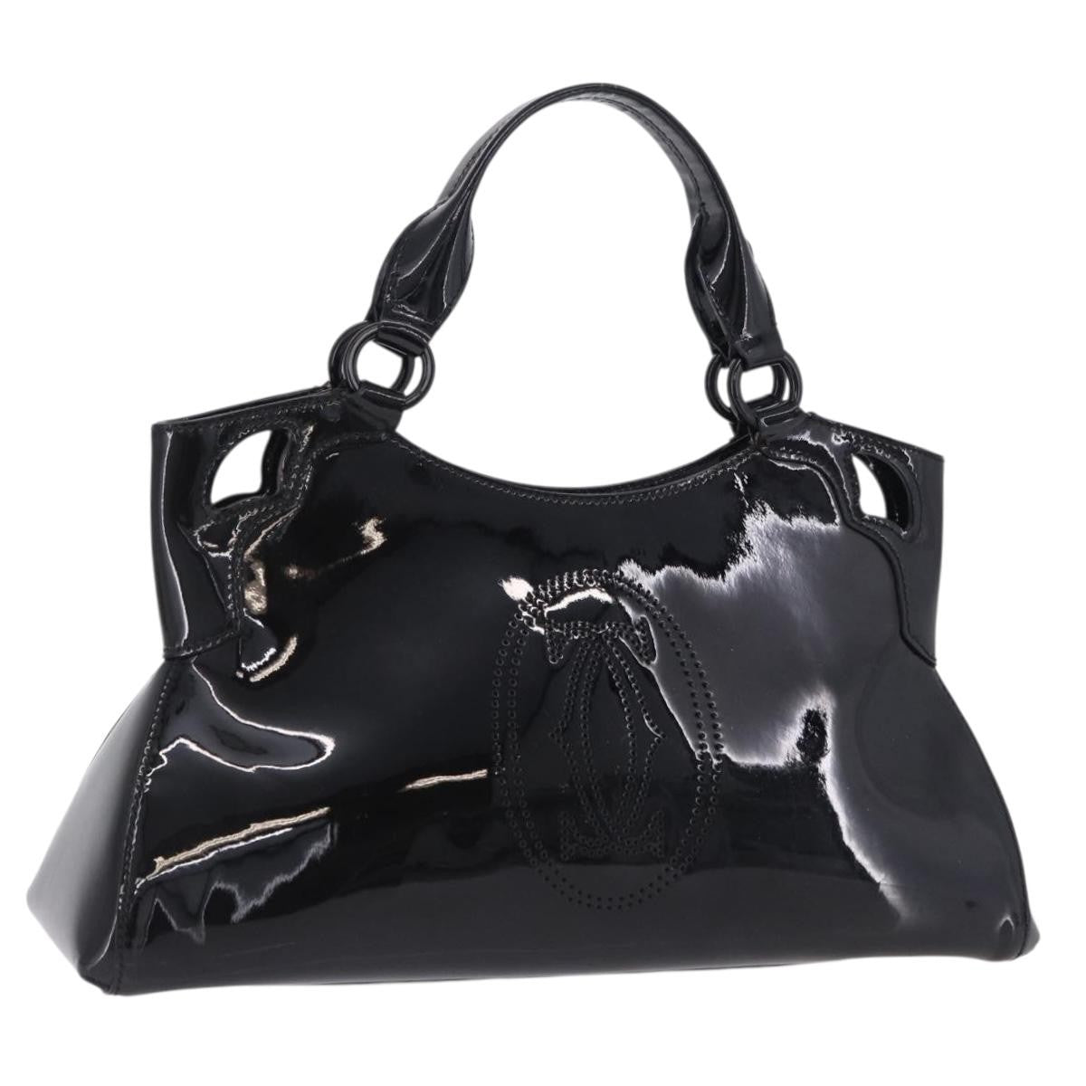 Cartier Marcello Patent Leather Black Patent_Leather Handbag (Pre-Owned)
