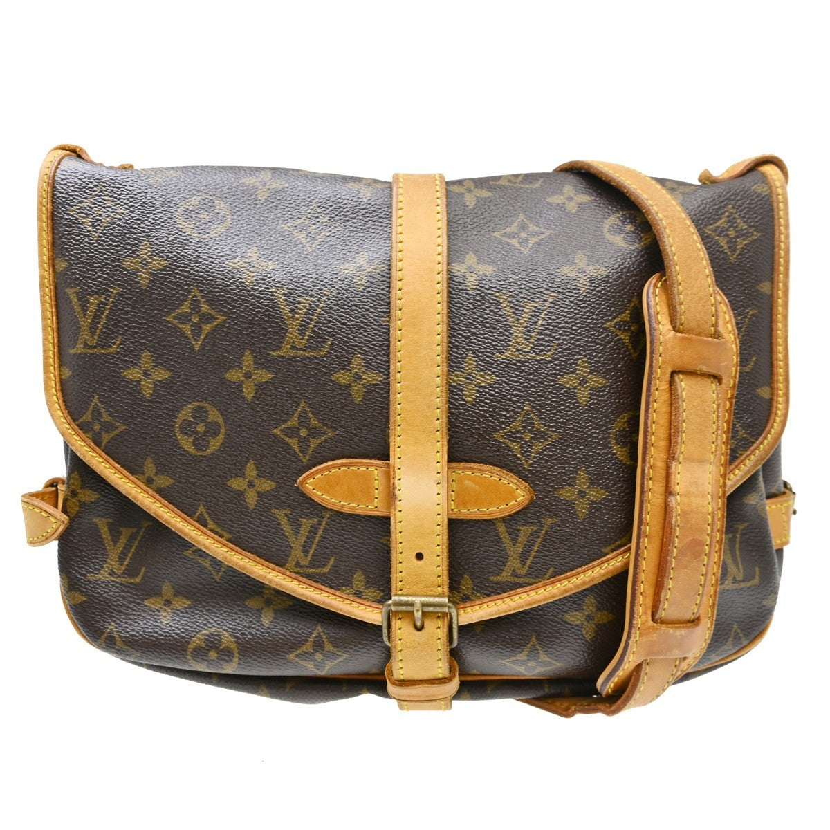 Louis Vuitton Saumur Monogram Brown Canvas Shoulder Bag Bag (Pre-Owned)