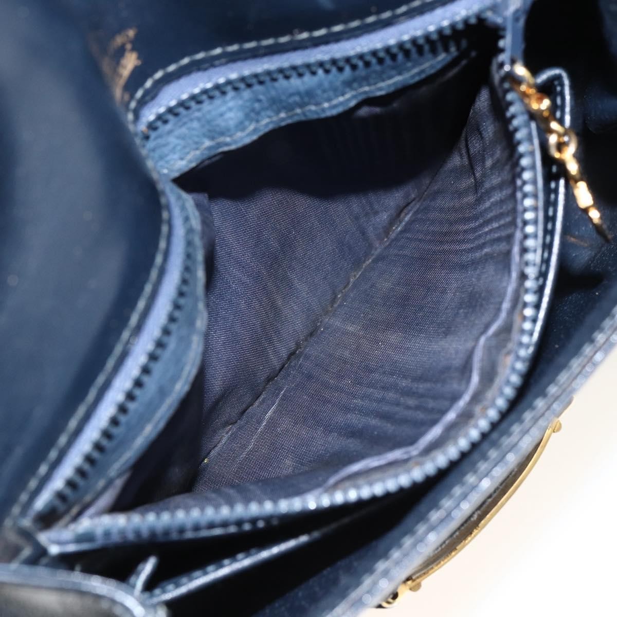 Gucci Vintage Leather Navy Leather Shoulder Bag Bag (Pre-Owned)