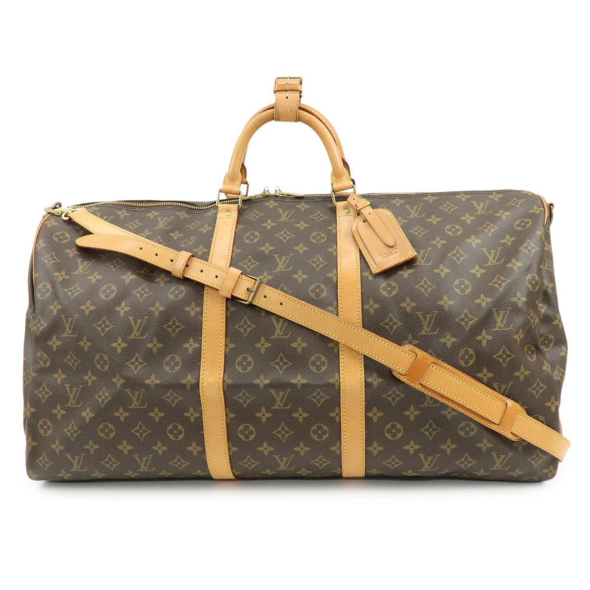 Louis Vuitton Keepall Bandouliere Monogram Canvas Brown Canvas Travel Bag Bag (Pre-Owned)