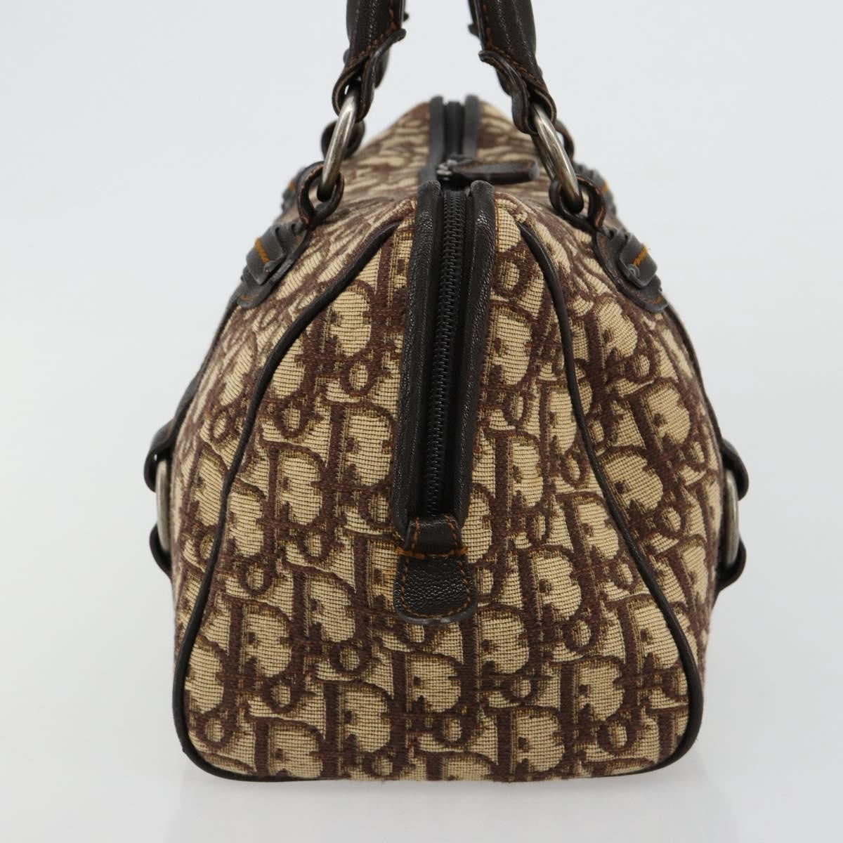 Christian Dior Vintage Cd Trotter Canvas Brown Canvas Handbag (Pre-Owned)