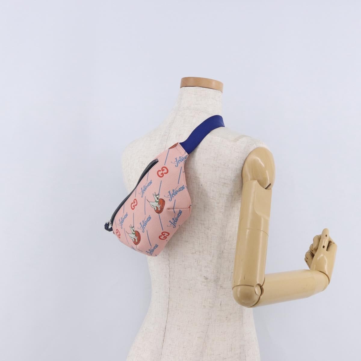 Gucci Children's Belt Bag Printed Gg Coated Canvas Pink Canvas Clutche & Pouche Bag (Pre-Owned)
